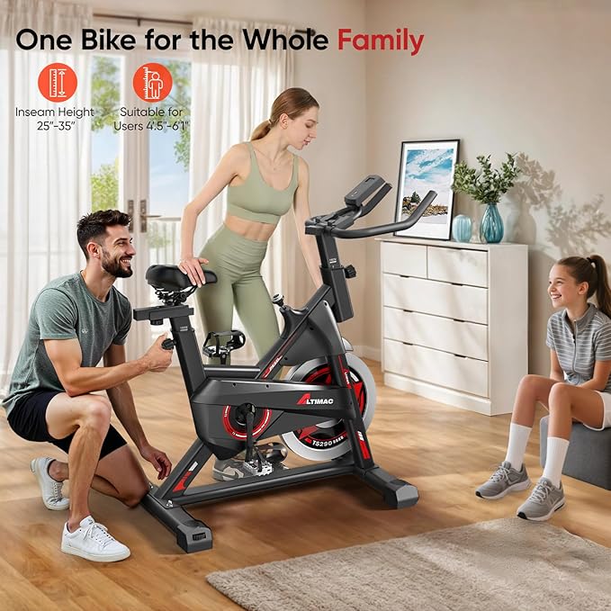 Exercise Bike, Stationary Bike for Home/Indoor Cycling Bike Silent Belt Drive, Stationary Bike with 300lbs Weight Capacity w/Comfortable Seat Cushion & Tablet Mount