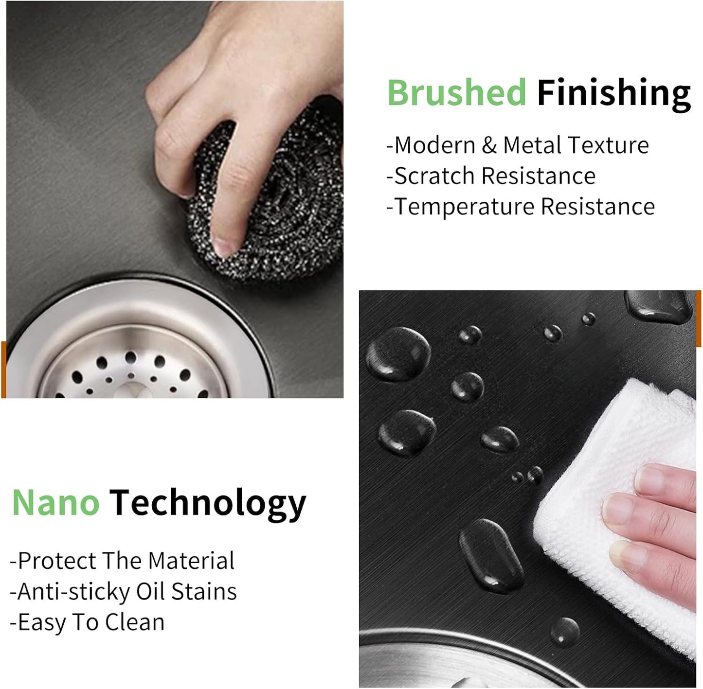 Black 33x19 In Drop In Kitchen Sink-Stainless Steel Topmount Modern Single Bowl Kitchen Sink Come With Silicon Mat,Drain Strainer Set Offer Large Basin And Compatibility With Various Kitchen&Bar Style