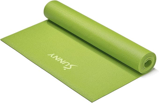 Sunny Health & Fitness Non-Slip Yoga Mat – Durable, Anti-Tear, Lightweight, Cushioned Support for Yoga, Pilates, Stretching Exercises, Meditation and Floor Workouts | Multiple Sizes & Colors