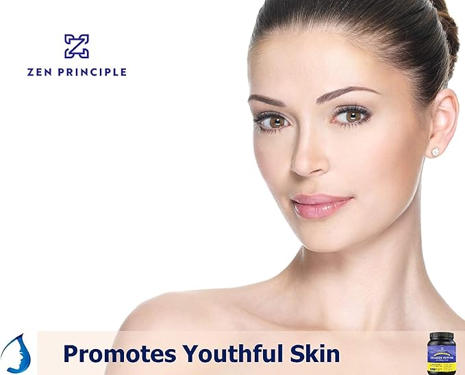 Zen Principle Grass-Fed Agglomerated Hydrolyzed Collagen Peptides 1.5 lb. Anti-Aging Protein Powder for Healthy Hair, Skin, Joints. Paleo Friendly, GMO and Gluten Free, Pasture-Raised Bovine.