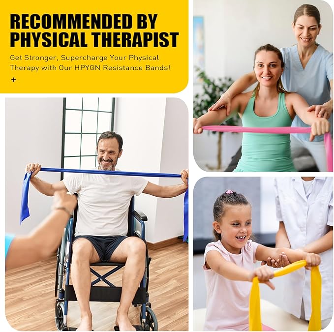 Resistance Bands, Exercise Bands, Physical Therapy Bands for Strength Training, Yoga, Pilates, Stretch Elastic Band with Different Strengths, Workout Bands for Home Gym