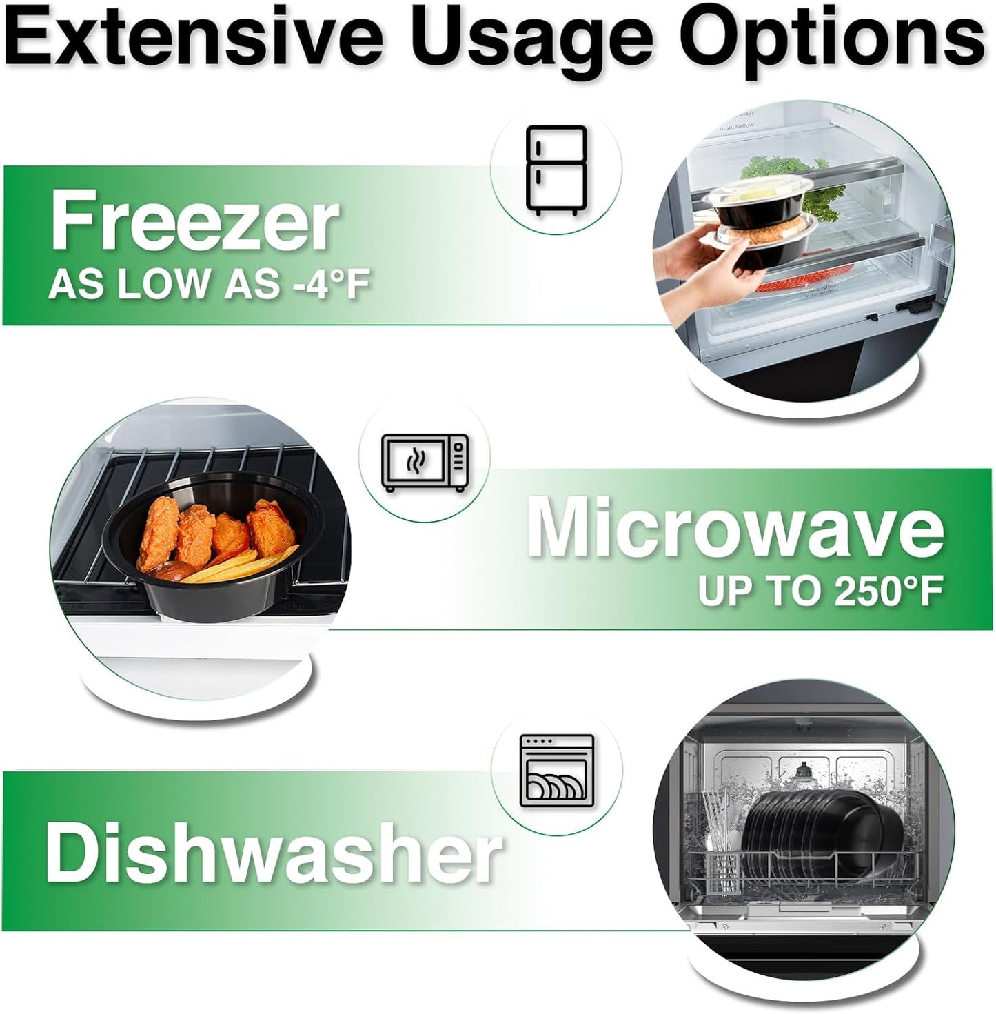 Meal Prep Containers Reusable 10 Pack-29 oz Food Storage Containers with Lids To Go Food Containers Takeout, Microwave Dishwasher Freezer Safe, Stackable, BPA Free, Plastic (Black)