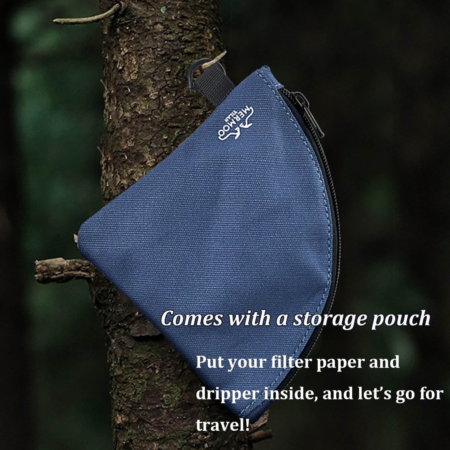 MERMOO YILAN Pour Over Coffee Dripper, for 1~2 Cups, Collapsible Folding Stainless Steel Coffee Maker, Comes with Storage Bag for Camping, Travel, Backpacking