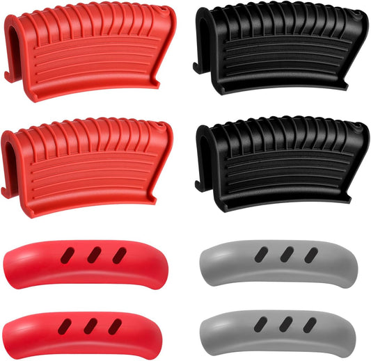 8 Pcs Cast Iron Handle Cover, Silicone Hot Handle Holder, Heat Resistant Cast Iron Skillet Covers Potholder for Frying Pans and Griddles Kitchen Supplies