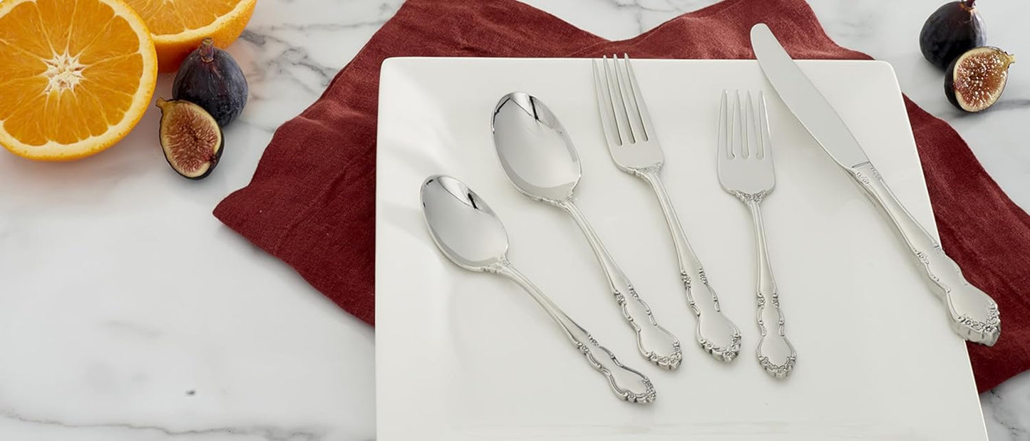 Oneida Dover Fine Flatware Dinner Knives, Set of 4 , 18/10 Stainless Steel, Silverware Set, Dishwasher Safe