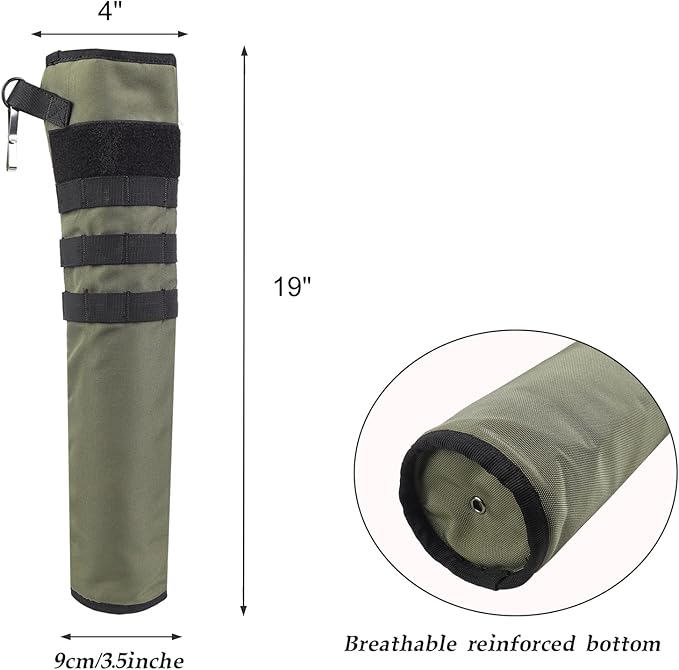 KRATARC Archery Lightweight Back Arrow Quiver Dual Use Foldable Compact Hip Arrows Bag with Molle System Hanged for Target Shooting