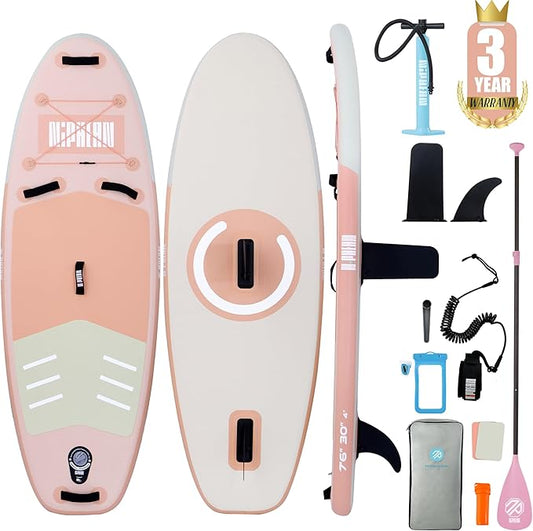 Niphean Inflatable Stand Up Paddle Board with SUP Accessories, Anti-Slip EVA Deck, 10’6’’ Inflatable Paddle Boards for Adults & Youth of All Skill Levels