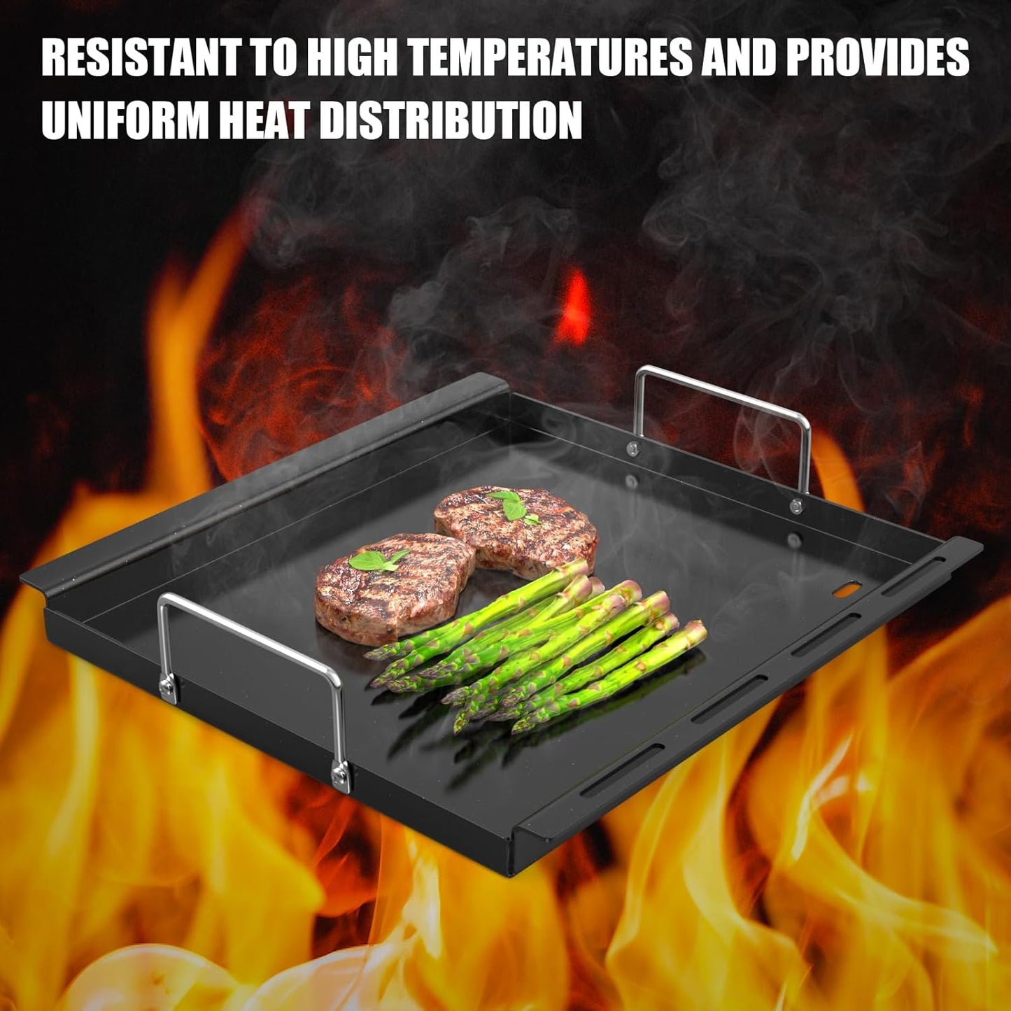 17 Inch Full-Size Griddle Inserts for Charbroil Performance 2 Burner 463631410 463660421 463655621 463622514 463630422 463343015, Flat Top Griddle Plate Parts for Charbroil G460-0500-W1 G430-0016-W1