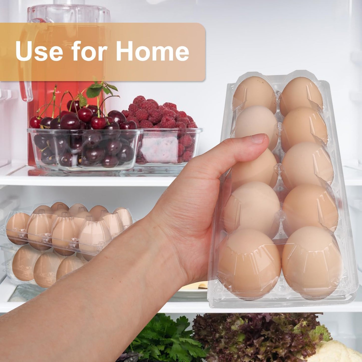 80 Pack Bulk Egg Cartons, Clear Plastic Chicken Egg Holders, Egg Tray Carton Holder for Home & Kitchen, Farm & Market Use, An Eco-Friendly Egg Storage Solution, 10 Grids(Medium Size)