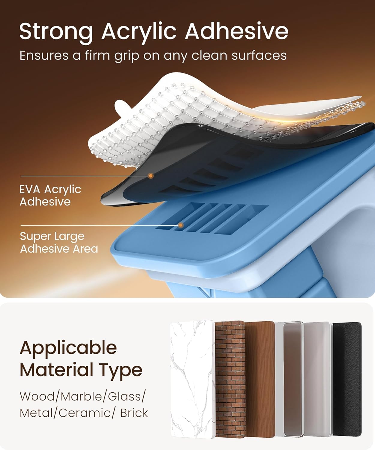 6 Pack Magnetic Cable Clips, Glow in The Dark Cable Holders, GolbinBox Cord Organizer with Shockproof Silicone, Fits up to 8mm Adhesive Cord Clips for Desk, Wall, Nightstand, Car, Home, Office, Blue