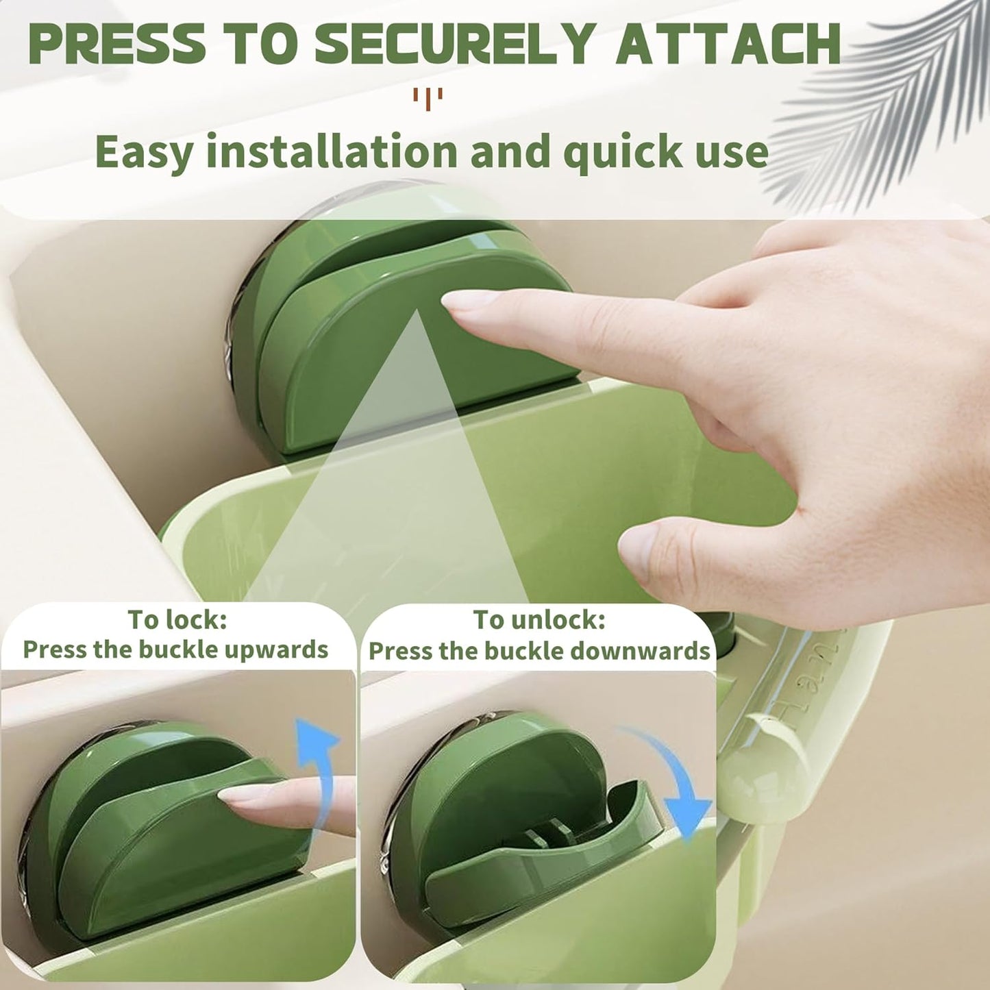 Suction Cup Sink Corner Rack, Suction Cup Press Sink Drainer Basket, Kitchen Sink Food Catcher, Sinks Trash Food Waste Catcher, Triangle Storage Rack with Drain Hole (Green)