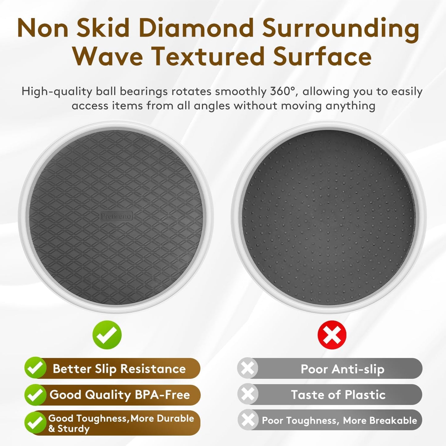 Lazy Susan Organizers for Kitchen Storage - 4 Set of Turntables for Cabinet, Pantry Organization Countertop,Vanity and Table,10 Inch Rotating Tray Spice Rack, Bathroom Fridge and Makeup Organizing