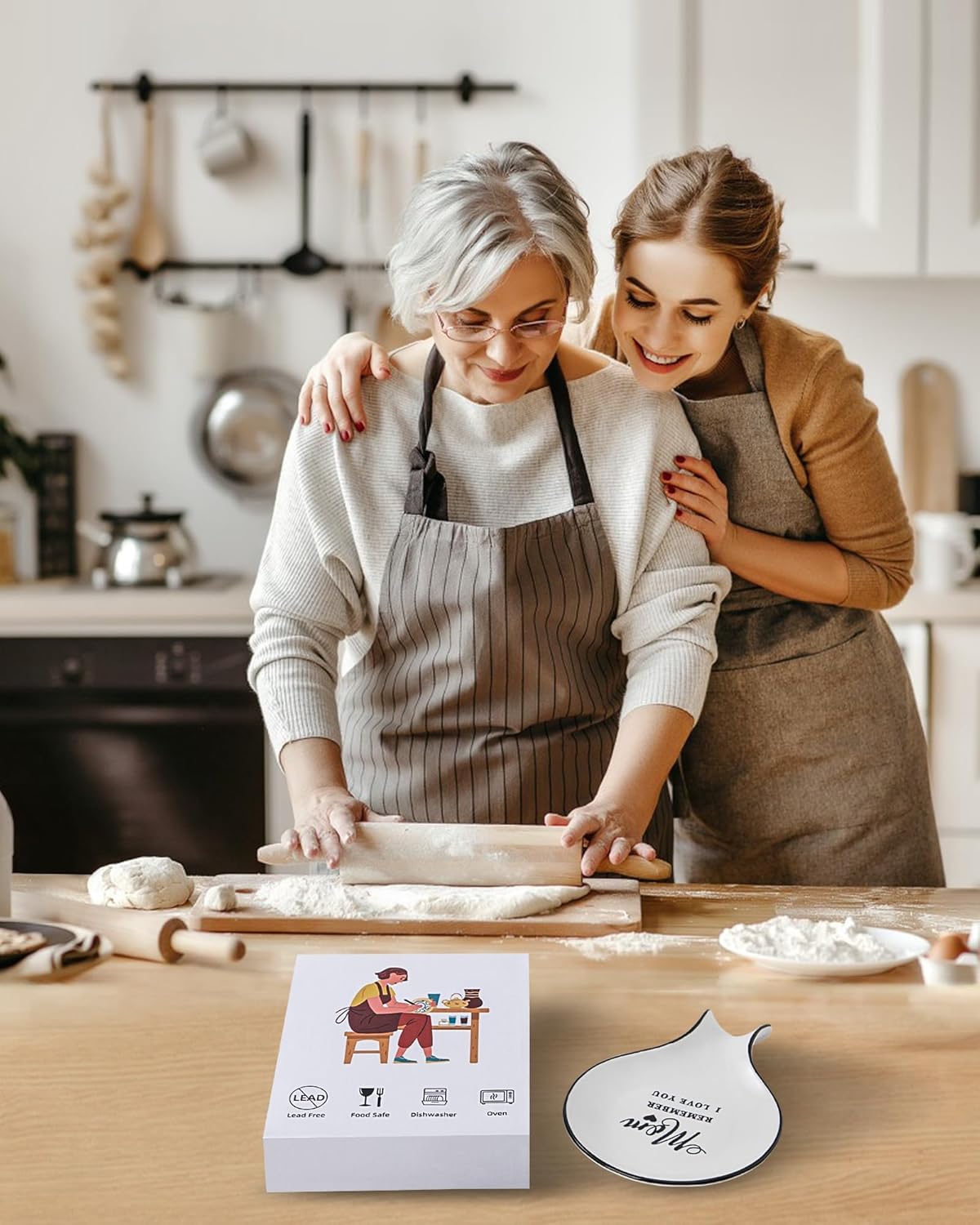 Ceramic Spoon Rest - Large Ceramic Spoon Holder for Stove Top, Utensil Rest for Kitchen Counter, Holiday Gift for Mom,White