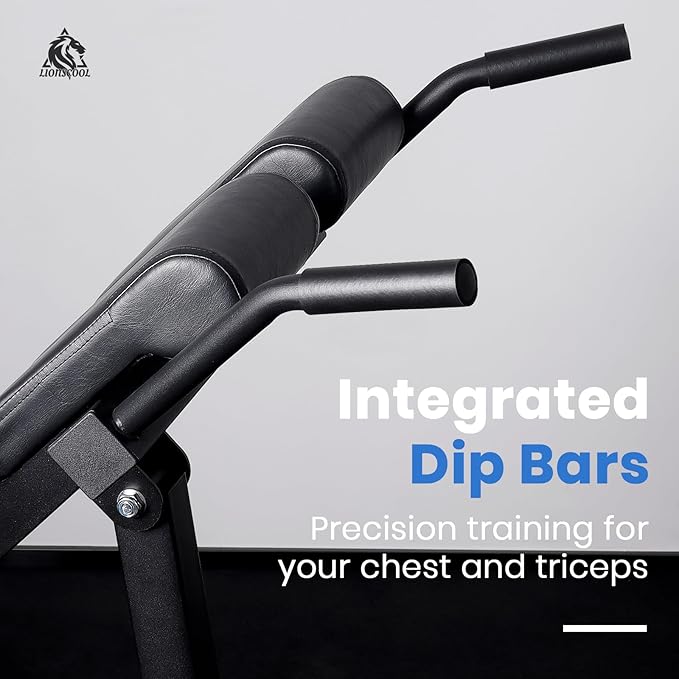 LIONSCOOL Heavy-Duty Adjustable Roman Chair - Back Extension Bench with Multiple Adjustment Functions- Hyperextension Bench Perfect for Home Gym