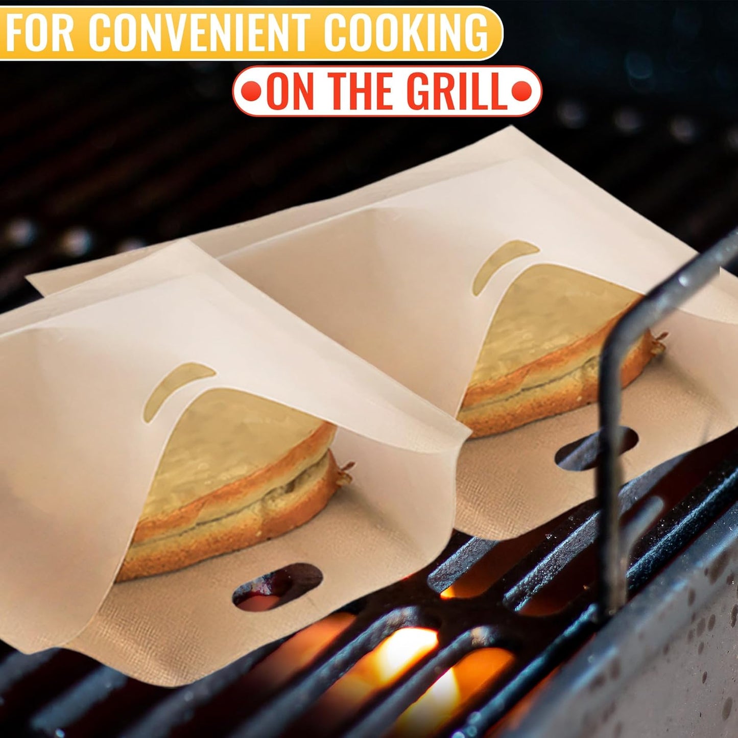 12Pcs Non-Stick Toaster Bags Reusable – 6.7"x7.5" Grilled Cheese Bags, Heat-Resistant & Easy to Clean | Mess-Free Toasting, Sandwiches, Panini & More | Compatible with Toaster, Oven, Microwave & Grill