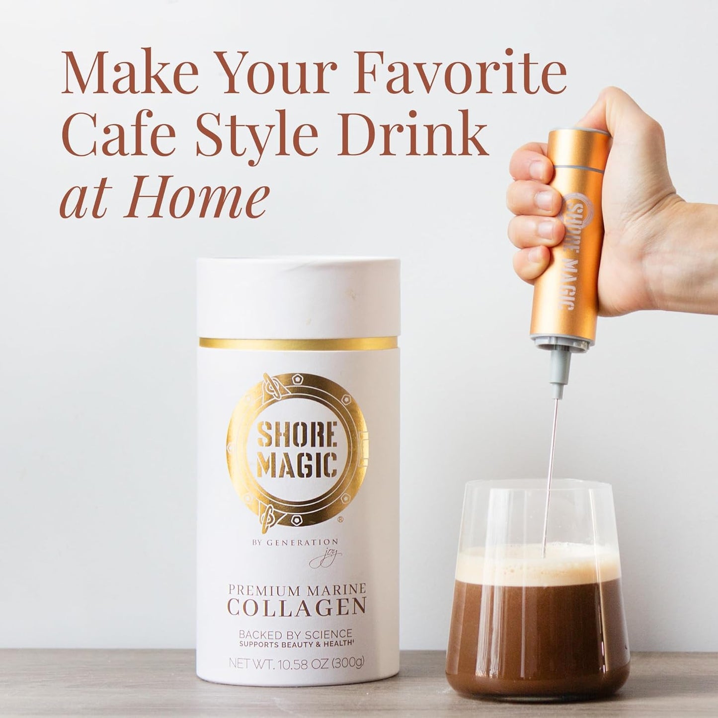 Premium Frother, High-Powered Handheld Whisker, Stainless Steel Mini-Blender for Homemade Lattes & Cappuccinos, Battery Operated Premium Frother, One Piece