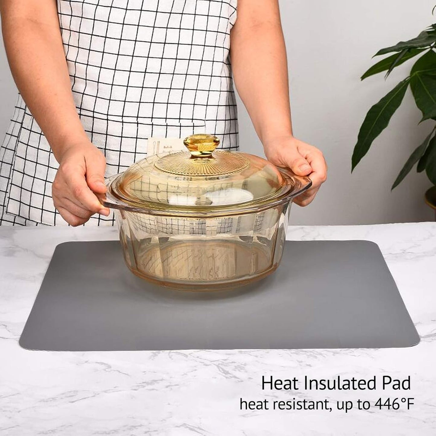 Silicone Mats for Kitchen Counter, Thicker 0.06", 25 x 17 inches Multipurpose Table Mat, Silicone Pad Desk Work Mat, Nonstick Nonskid Heat-Resistant Pad, Placemat, Dark Gray, 2PCS