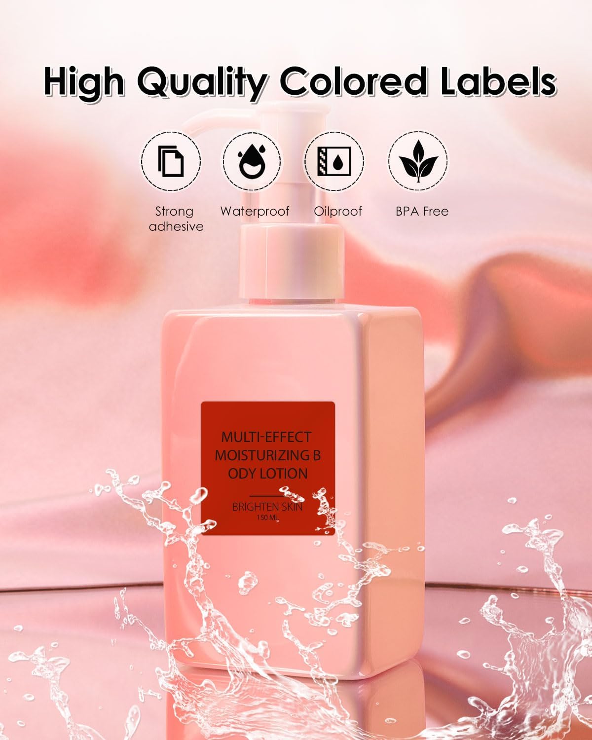 iEager Red Square Thermal Label Stickers, 2"x2" Self-Adhesive Square Direct Thermal Labels with Perforation Line, 500 Sheets/Roll