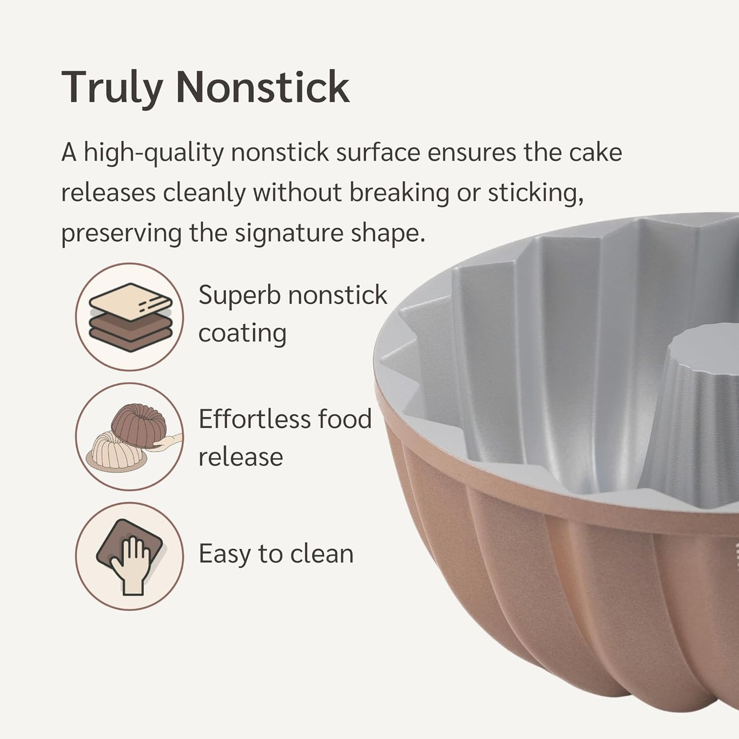 10 Cup Fluted Tube Cake Pan Nonstick, PFOA Free Fluted Cake Pan for Baking, Pound Cake Mold for Oven, Cake Molds And Cake Pans, Tube Mold, Pound Tin