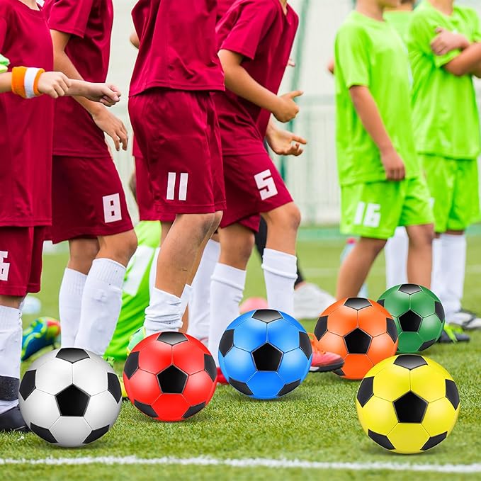 12 Pcs Soccer Balls Bulk Size 4 Soccer Balls with Pump Soft Football Outdoor Indoor for Sport Training Practice Game Gift for Youth Teen Adult