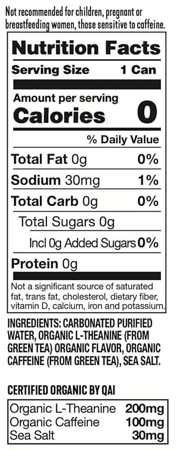 ARDOR ENERGY Sparkling Water with 100mg Natural Caffeine & 200mg L-Theanine from Organic Green Tea for Smooth Energy & Focus | Healthy Energy Drink | No Sugar, Zero Calories, Vegan, Gluten-Free | Cucumber Mint (Pack of 12, 12oz cans)