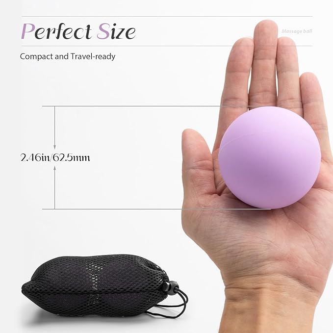 Massage Lacrosse Balls for Myofascial Release,Yoga Deep Tissue Massage,Trigger Point Therapy and Foot Plantar Fasciitis,Muscle Soreness Massager Ball (2 Packs) (Green)