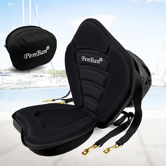 Universal Deluxe Kayak Seat Cushion with Storage Bag for Kayak,Padded Boat,SUP,Canoe,Fishing Boat,Seats with 4 Adjustable Straps