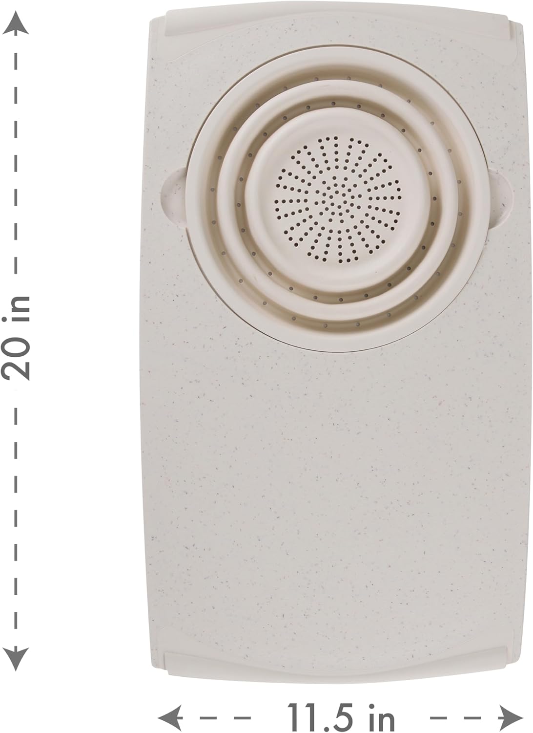 Dexas Over the Sink PolyFiber Flax Cutting Board with Collapsible Colander Strainer, 11.5 x 20", Cream