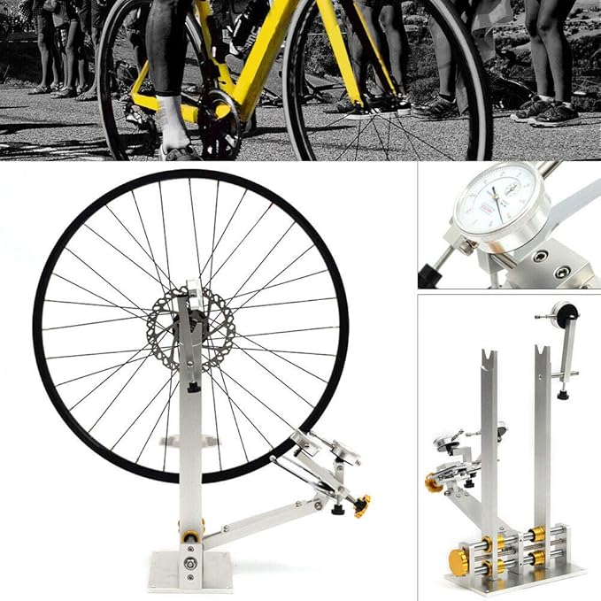 Wheel Truing Stand, Professional Bike Truing Stand for Maintenance with 3 Gauges, Bicycle Repair Tools, Accepts Wheels 13"-38"