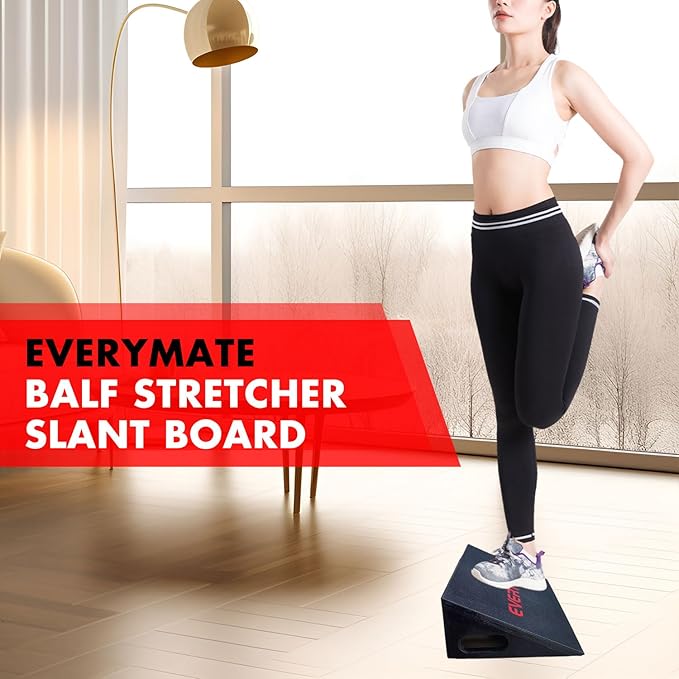 Slant Board Calf Stretcher, Non-Slip Heel Elevated Squat Wedge Block for Weightlifting and Calf Stretching