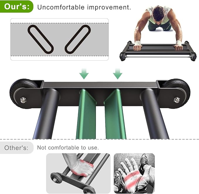 SELEWARE Glute Ham Glider Heavy Duty Ab Glute Glider Machine, Exercise Wheels for Smooth Hamstring Curl Abdominal and Leg Workouts, Multifunctional Ab Glute Machine for Home & Commercial Gym