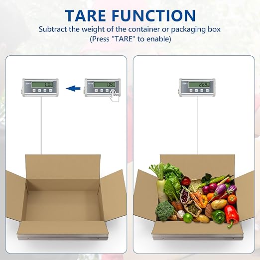 SIKE EPS660 Bariatric Floor Scale with Extra-Large Platform, SIKE Digital Postal Shipping Scale, 660 x 0.2lb(300kg x 0.1kg), 22" x 22" Platform, Stainless Steel, Heavy Duty