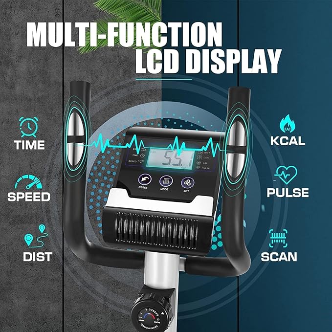 ANCHEER Elliptical Exercise Machine, Elliptical Training Machines with Pulse Rate Grips and LCD Monitor, Elliptical Machine for Home with 8 Resistance Levels Smooth Quiet Driven, Max 350Lbs