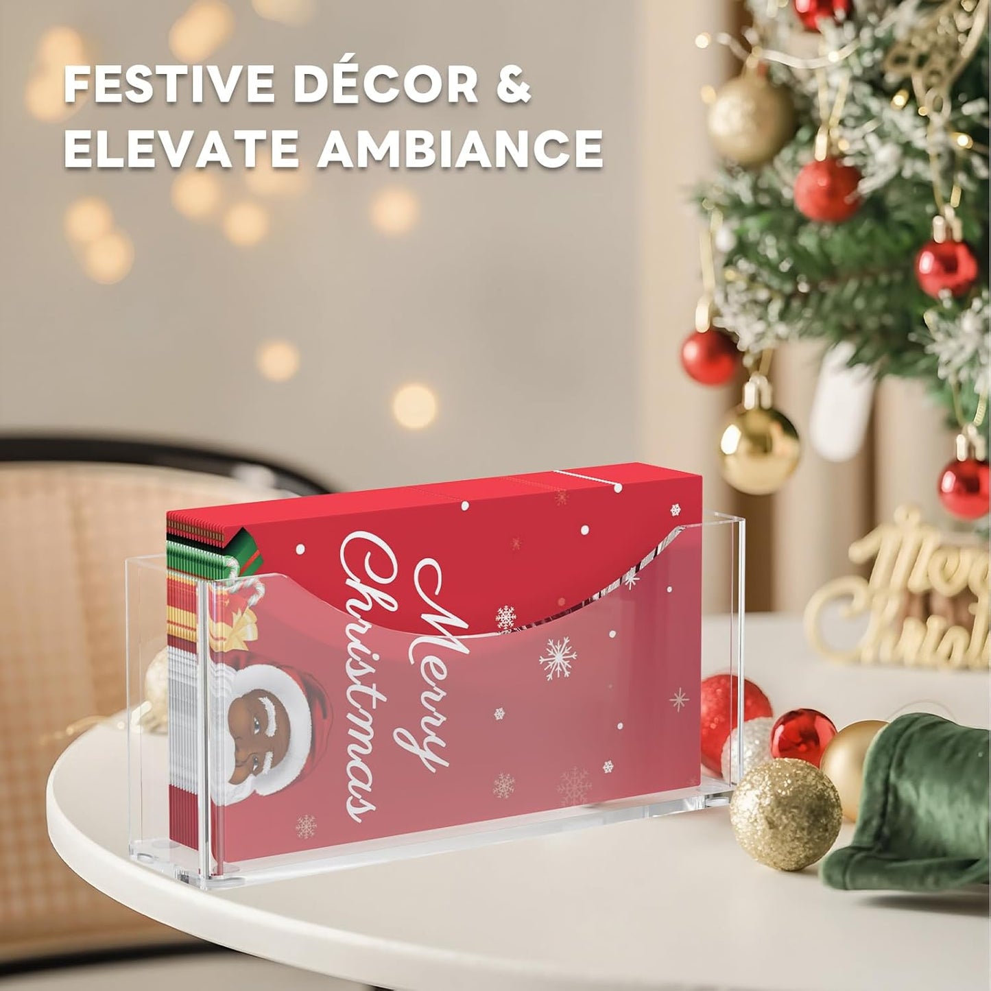 Acrylic Napkin Holder, Guest Towel Holder, Clear Waterproof Vertical Napkins Holder for Dining Table, Disposable Hand Towels Tray for Bathroom, Hotel, Kitchen