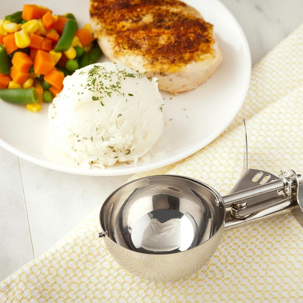 Met Lux 4 oz Stainless Steel #8 Portion Scoop - with Gray Handle - 1 count box