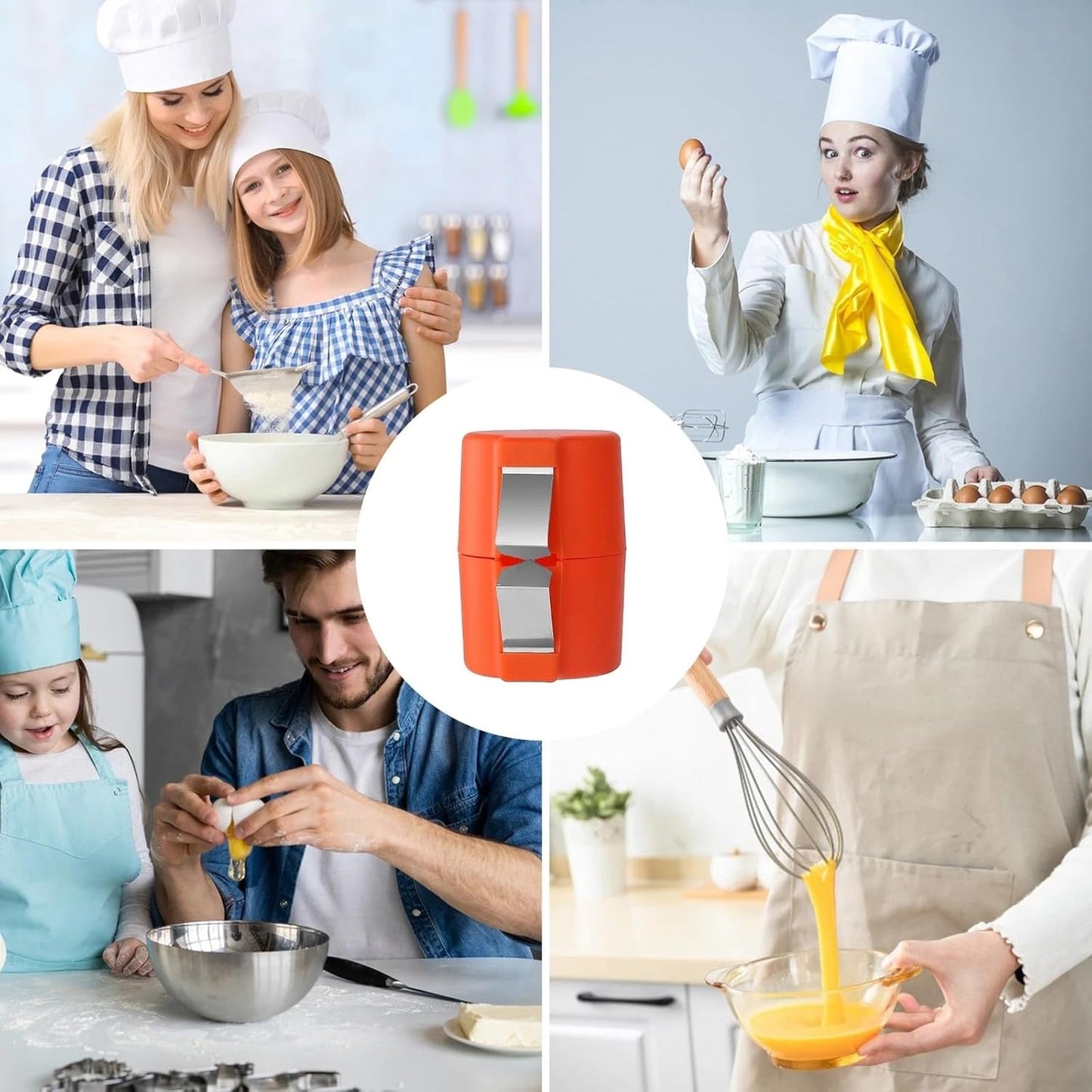 Stainless Steel Egg Opener,Egg Opener For Hard Boiled Eggs,Efficient Egg Cracking Tool，Perfect For Baking, No Shells，No Mess – Perfect Omelets, Scrambled Eggs & Baking. (3-in-1)