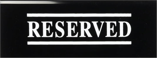 New Star Foodservice Stainless Steel Table Tent Sign (Black (Reserved), 6 x 1.5-Inch (Set of 6))