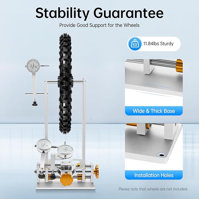 Bicycle Wheel Truing Stand, Professional Bike Repair Truing Bearing Stand with 3 Gauges Removable Bicycle Wheel Maintenance Tool Kit for 10" - 29" Wheels Rim Truing MTB Road