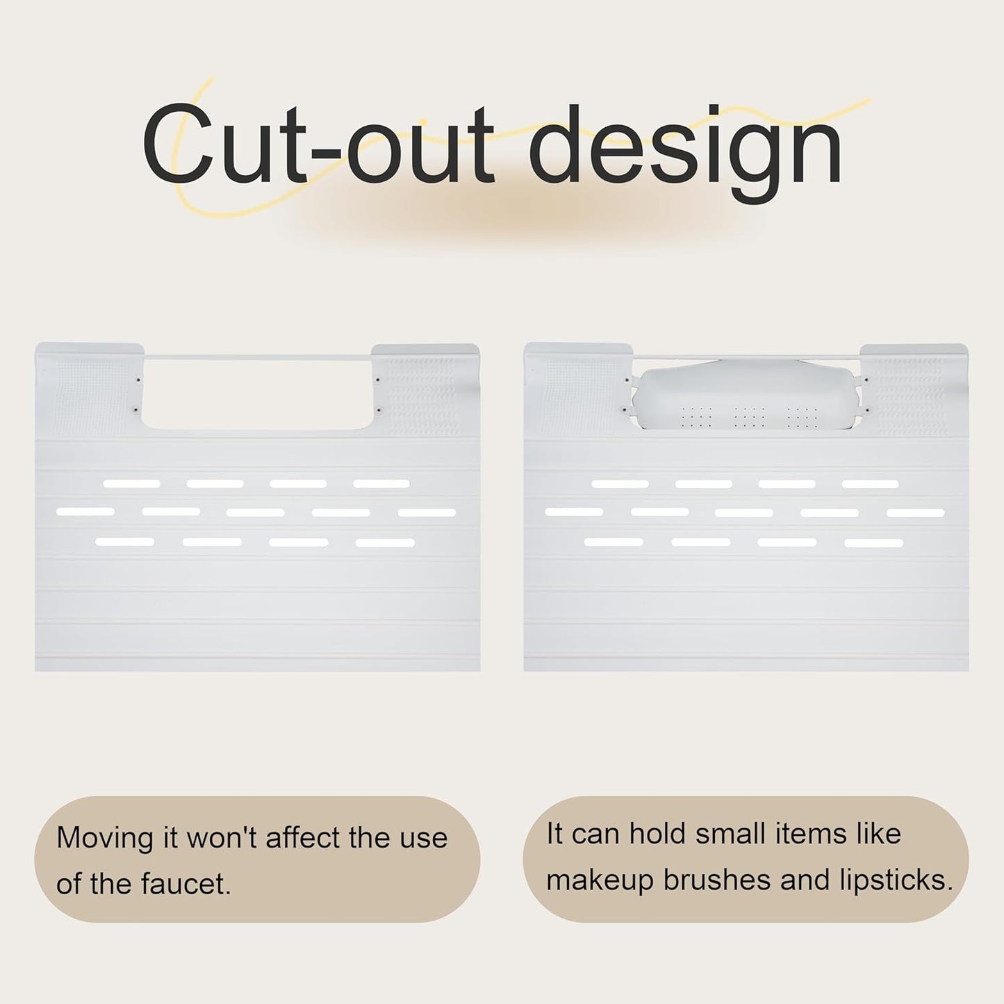 White Foldable Sink Cover, Silicone Makeup Mat for Sink with Draining Rack – Multipurpose Bathroom Sink Cover for Travel, Storage, and Countertop Protection