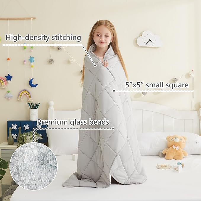 L'AGRATY Weighted Blanket - 36"x48" 3lbs Weighted Blanket Microfiber Material with Glass Beads Small Blanket for All-Season Summer Fall Winter Soft Thick Blanket
