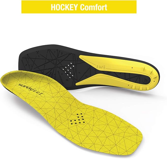 Superfeet Hockey Cushion Insoles - Foam Shoe Inserts for Skates - Professional Grade - Junior Skate Size 3-4