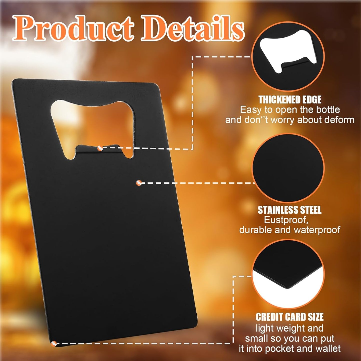 QTLCOHD 60 Pieces Credit Card Bottle Opener Stainless Steel Bottle Opener Bulk Metal Card Size Beer Bottle Openers for Wallet Pocket Wedding Party Favor (Mixed Color)