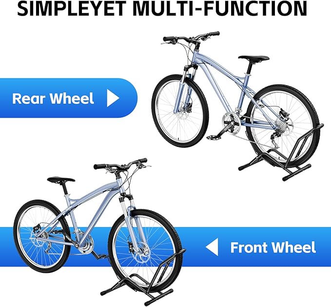 Bike Floor Stand Indoor Bike Stand for Garage/Home,Adjustable Bicycle Parking Stand Fit for 16"-29" Wheel Mini/Mountain/Road Bikes Heavy Duty Metal (Size-01)