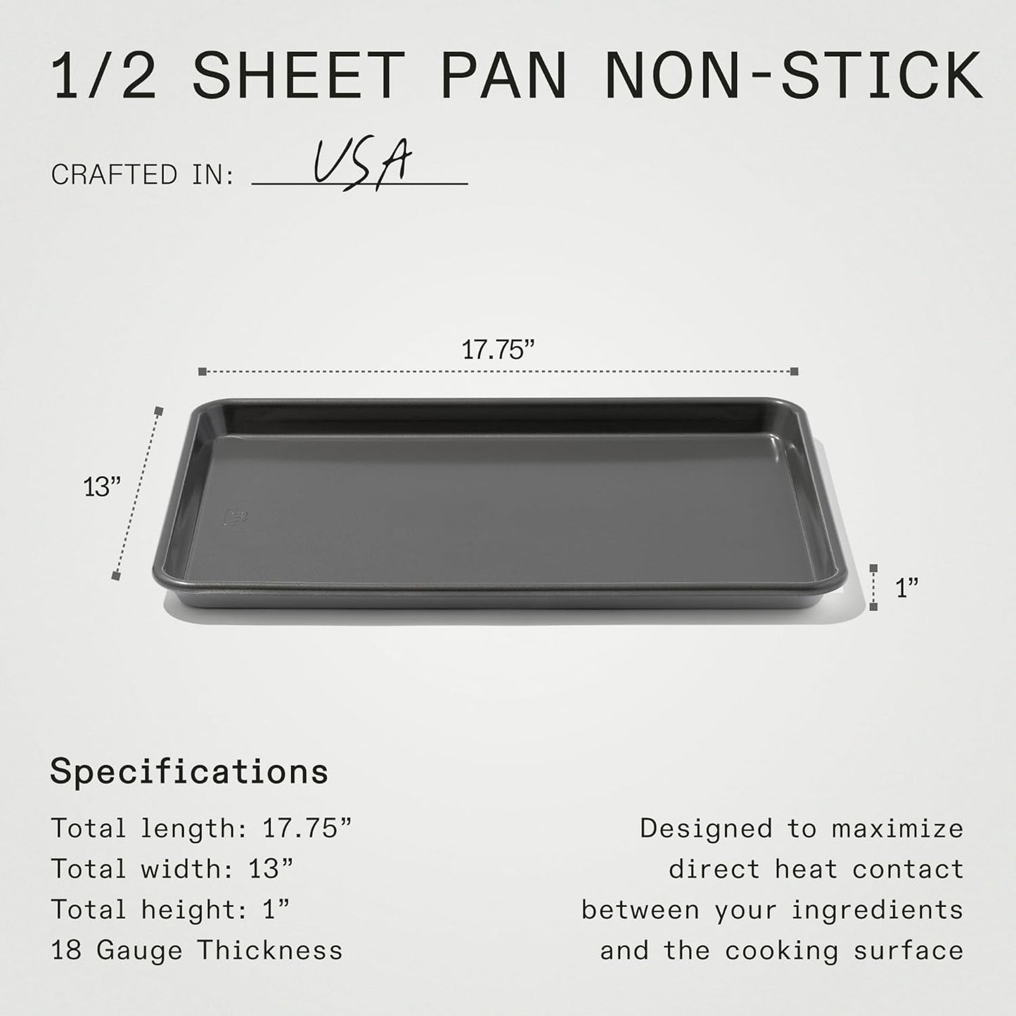 Made In Cookware - Sheet Pan (Non Stick) - Commercial Grade Aluminum Non Stick - Professional Bakeware