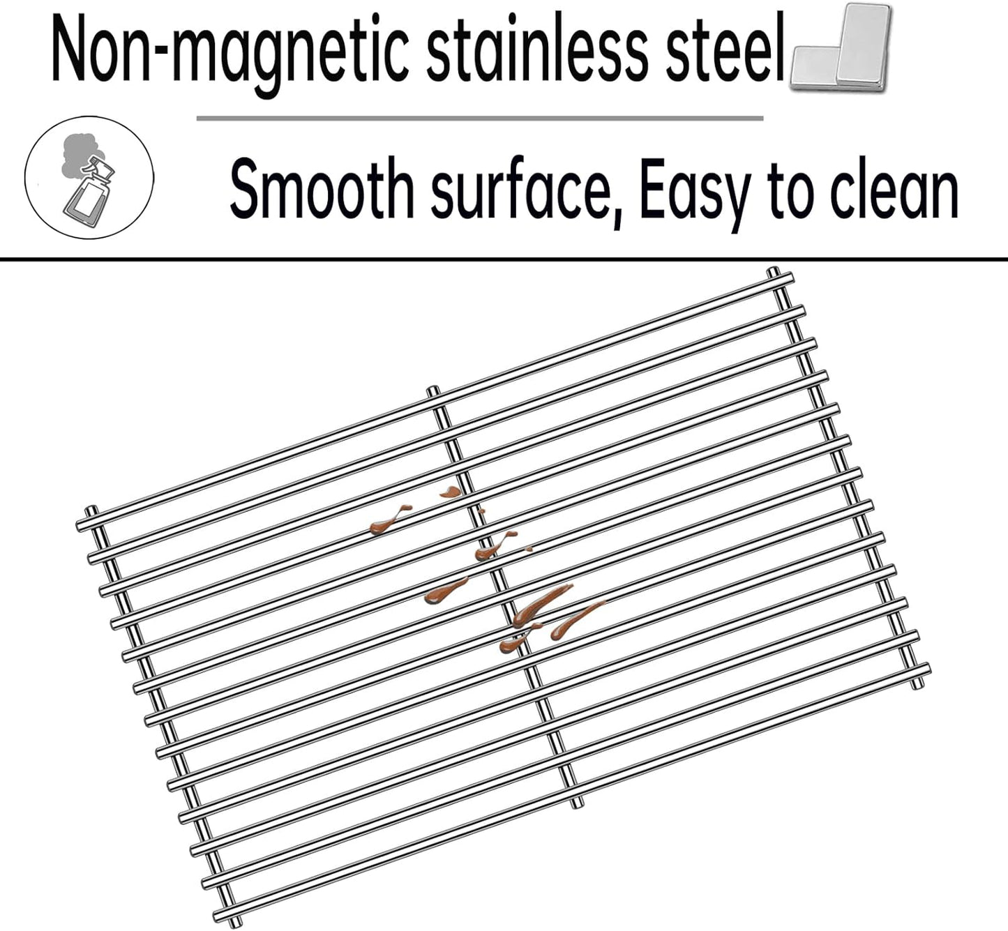 Kalomo Stainless Steel Grill Grates Grill Replacement Parts for BBQ Backyard Grill BY14-101-001-099 GBC1440WRSB-C GBC1449WBS-C GBC1449WRS-C, Uniflame GBC1030WRS-C GBC1134WRS Cooking Grids Accessories