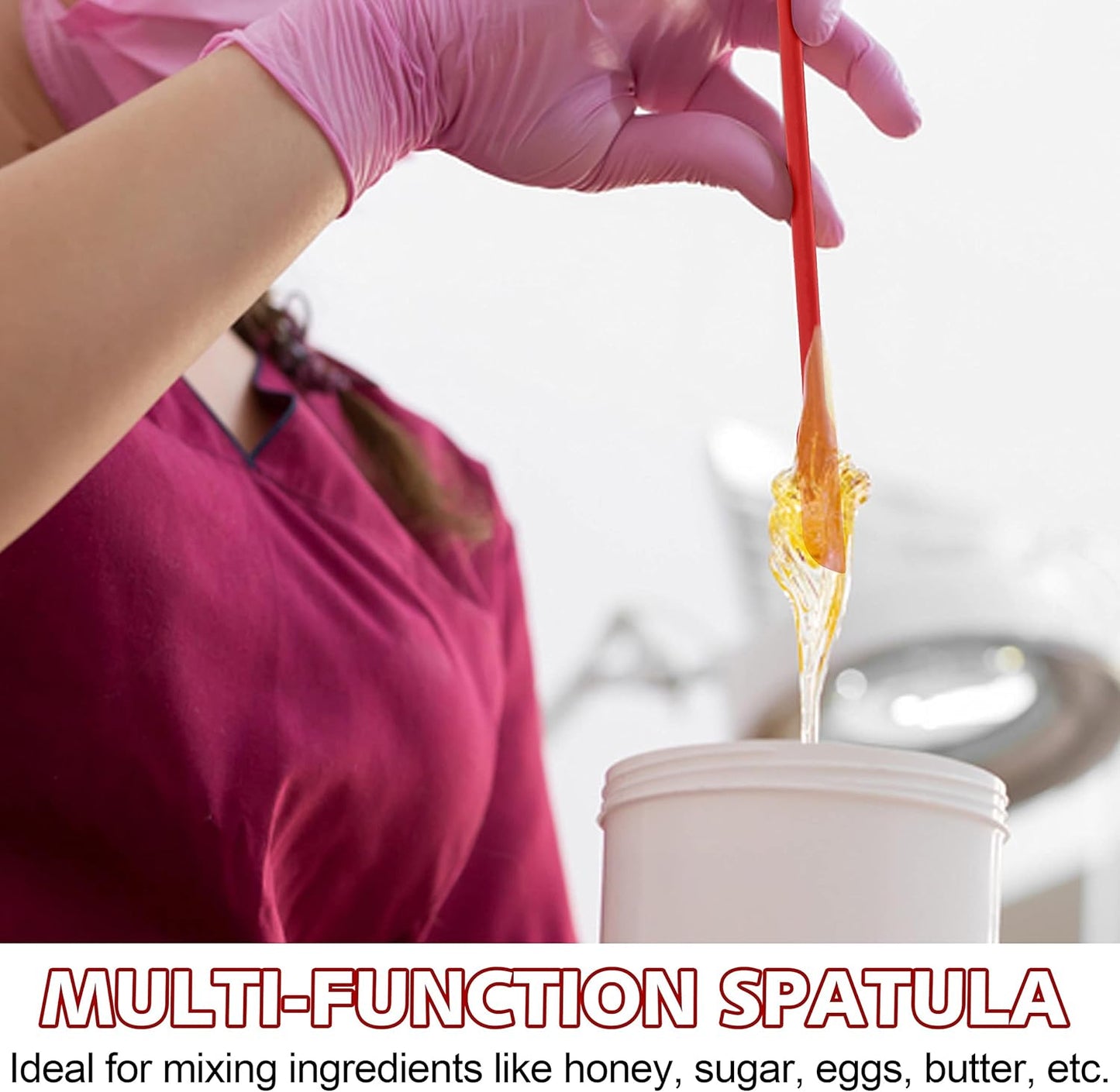 Anaeat Mini Silicone Spatulas - Set of 4 Multifunctional Small Kitchen Scraper Lotion Stirrer Tiny Makeup Beauty Spatula Reusable for Jam Jar, Cosmetic Bottles, Narrow Can and Thin Bottles (Colorful)