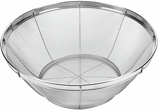 Fine Mesh Strainer for Kitchen, Stainless Steel Colander Bowl for Pasta, Rice, Fruit, Metal Net Baskets with Resting Base - Strain, Drain, Rinse