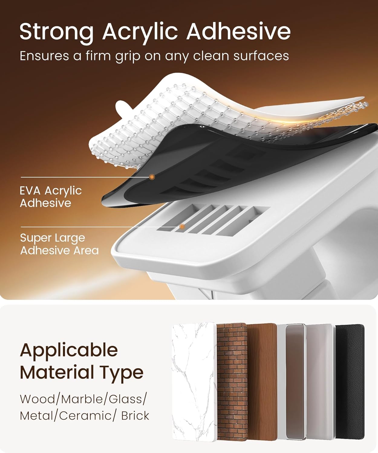 6 Pack Magnetic Cable Clips, Glow in The Dark Cable Holders, GolbinBox Cord Organizer with Shockproof Silicone, Fits up to 8mm Adhesive Cord Clips for Desk, Wall, Nightstand, Car, Home, Office, White