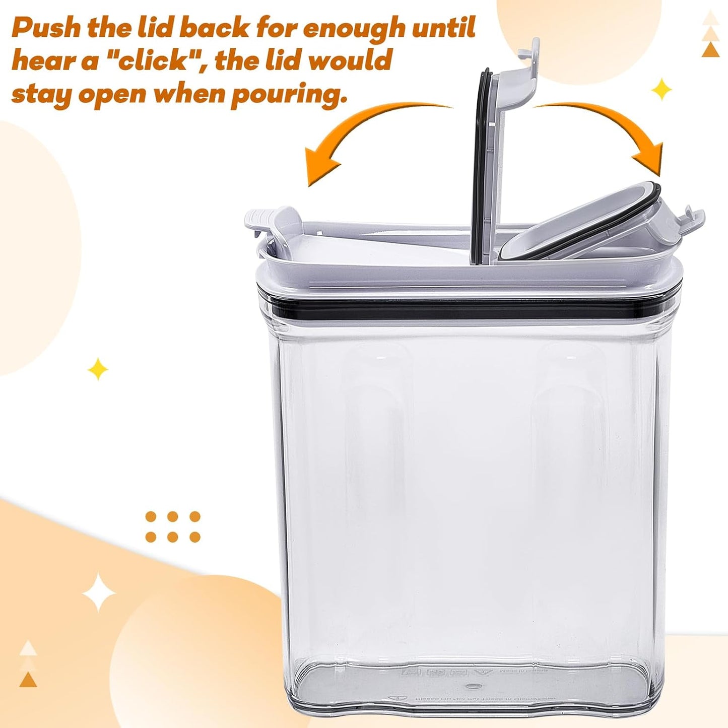 FreshKeeper Cereal Containers Storage Set, Airtight Food Storage Container with Lid 2.5L,2PCS BPA-FREE Plastic Pantry Organization Canisters for Rice Cereal Flour Sugar Dry Food in Kitchen…