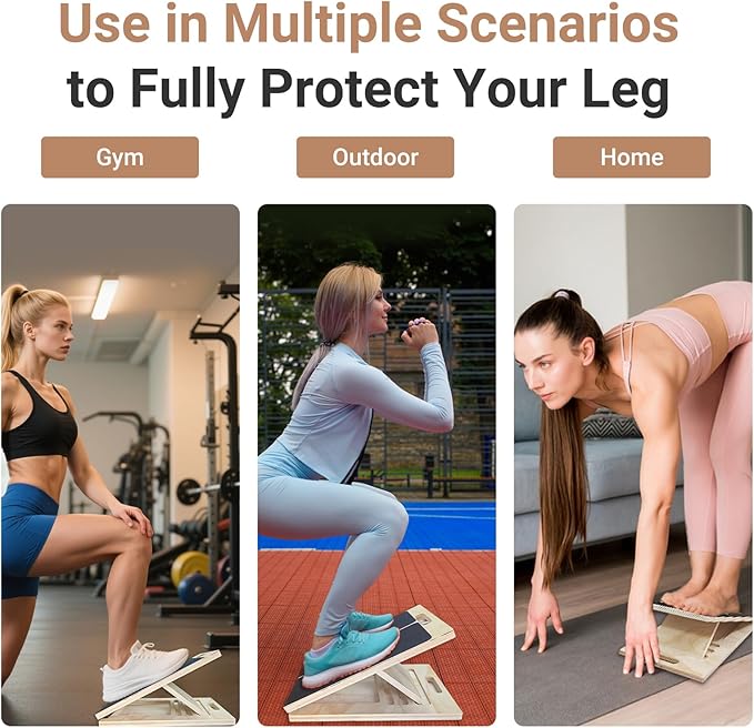 Calf Stretch Slant Board,Portable Slant Boards for Exercise,5-Level Adjustable Non-Slip Wooden Incline Board for Ankle Feet,Ankle Achilles Stretcher Board for Flexibility,Balance,Strength Training